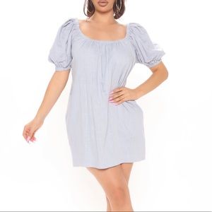 Fashion Nova Light Blue Darling Babydoll Mini Dress